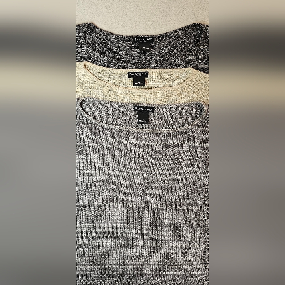 3 EUC Vintage Bay Studio Women's 1/4 Sleeve Sweaters PL